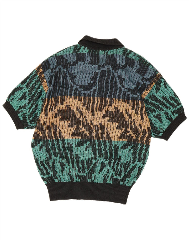 Męski sweter w stylu vintage z abstrakcyjnym wzorem polo IT 48 Medium Multico