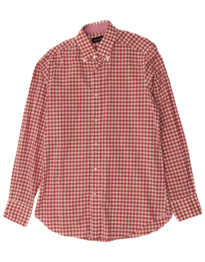 Massimo Dutti Mens Shirt Small Pink Check