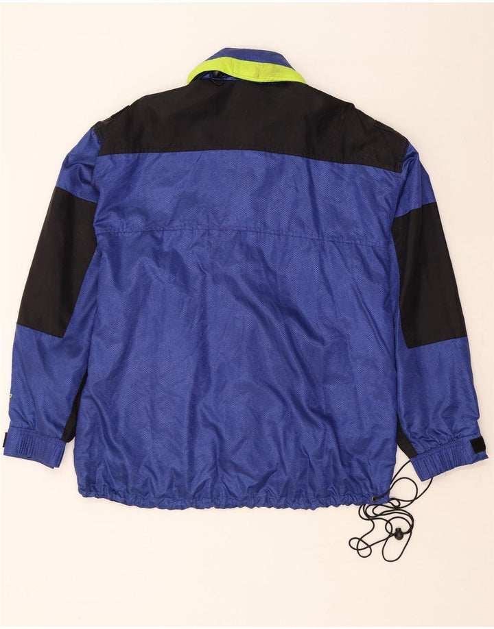 STARTER Mens Hooded Anorak Jacket UK 38 Medium Blue Colourblock Nylon Vintage Starter and Second-Hand Starter from Messina Hembry 