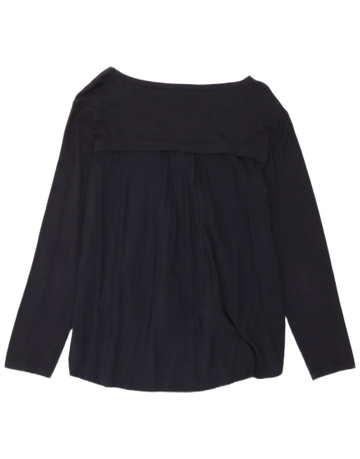 Armani Jeans Womens Top Long Sleeve UK 12 Medium Navy Blue