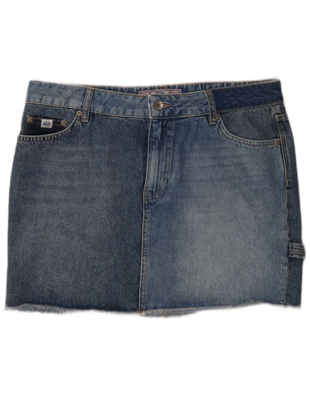 Superdry Womens Denim Skirt W30 Medium Blue Cotton