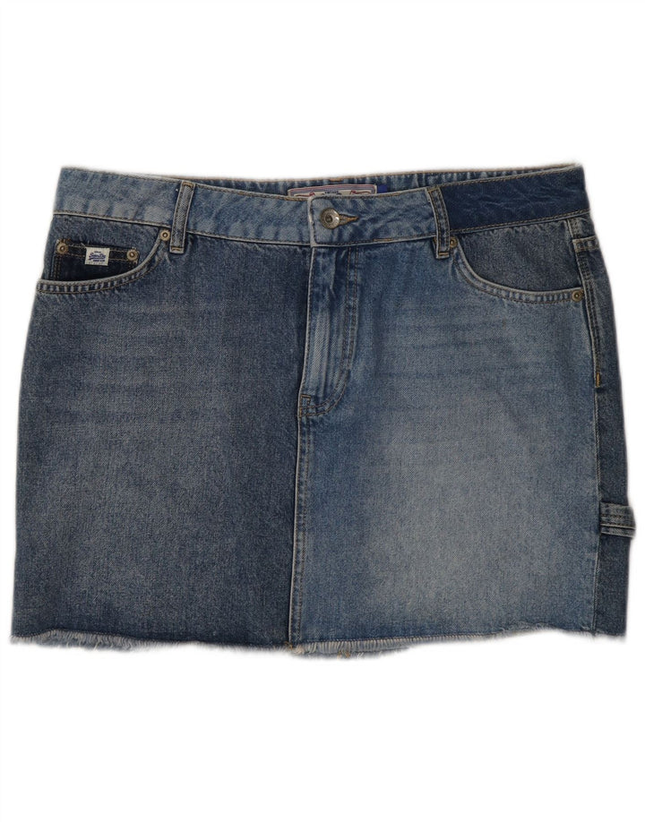 Superdry Womens Denim Skirt W30 Medium Blue Cotton