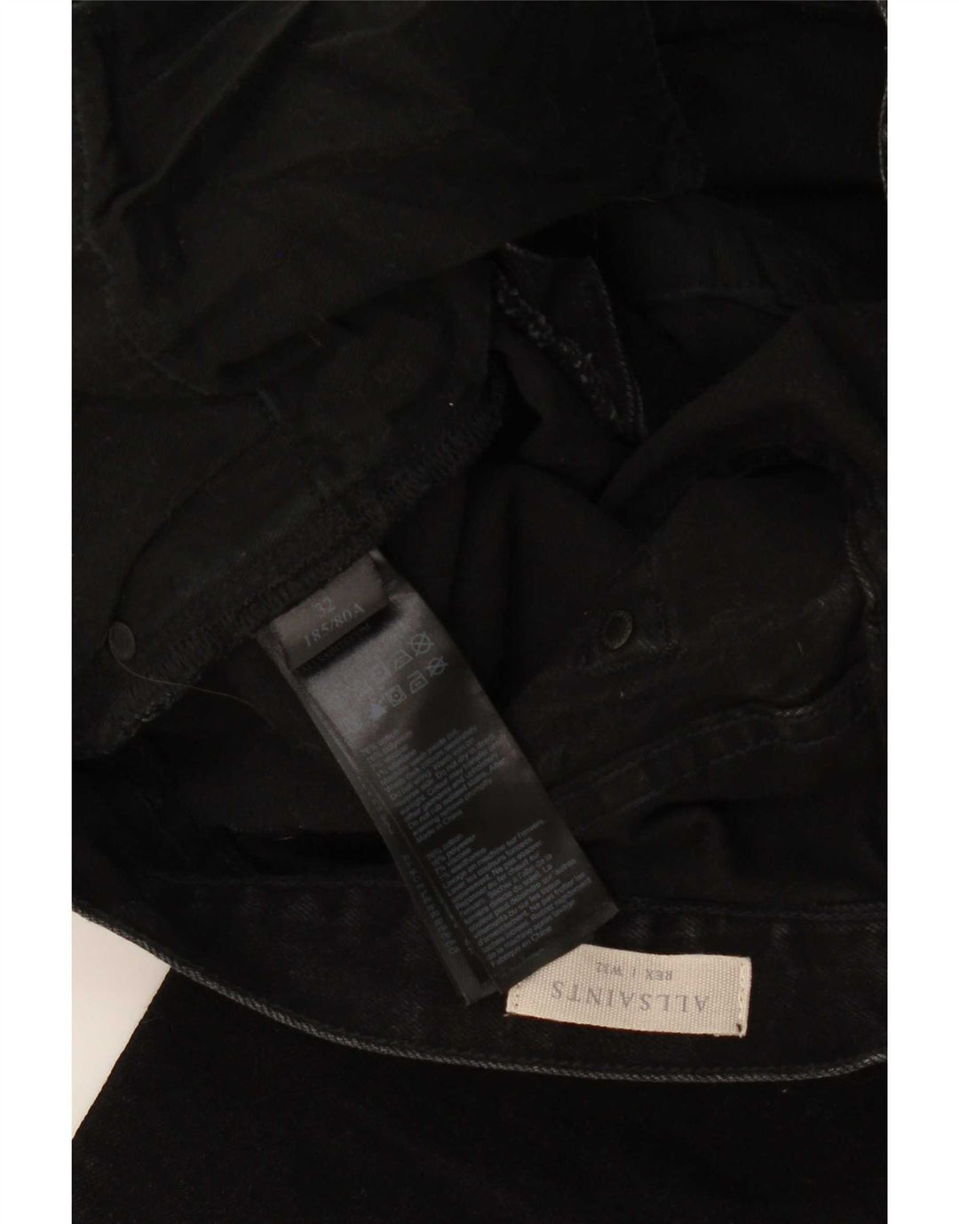 All Saints Mens Slim Jeans W32 L32 Black Cotton