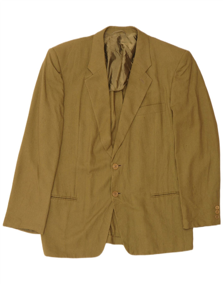 Giorgio Armani Mens 2 Button Blazer Jacket IT 52 Large Green Linen