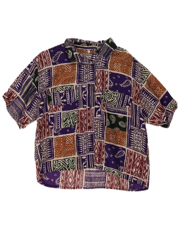 Vintage Womens Shirt Blouse UK 16 Large Multicoloured Patchwork