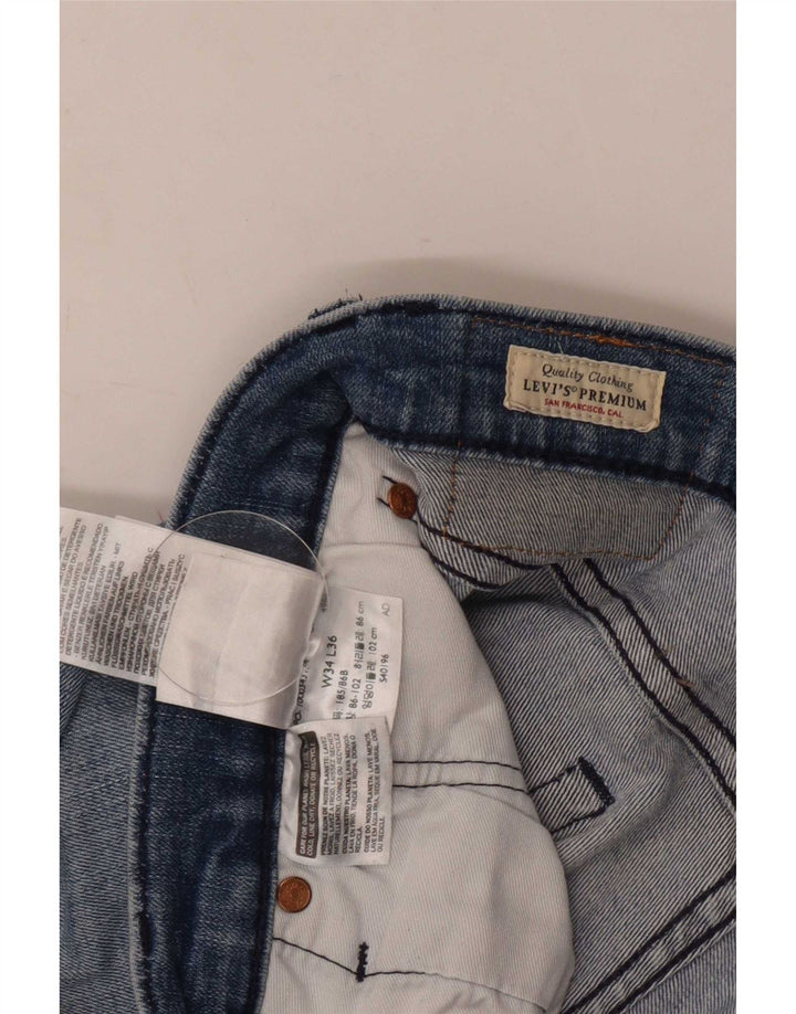 Jeans Levi's Uomo 511 Slim Distressed W34 L36 Cotone Blu