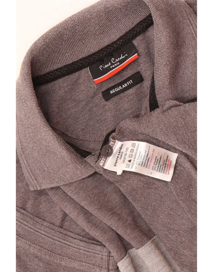 Pierre Cardin Mens Regular Fit Polo Shirt Small Grey Colourblock Polyester