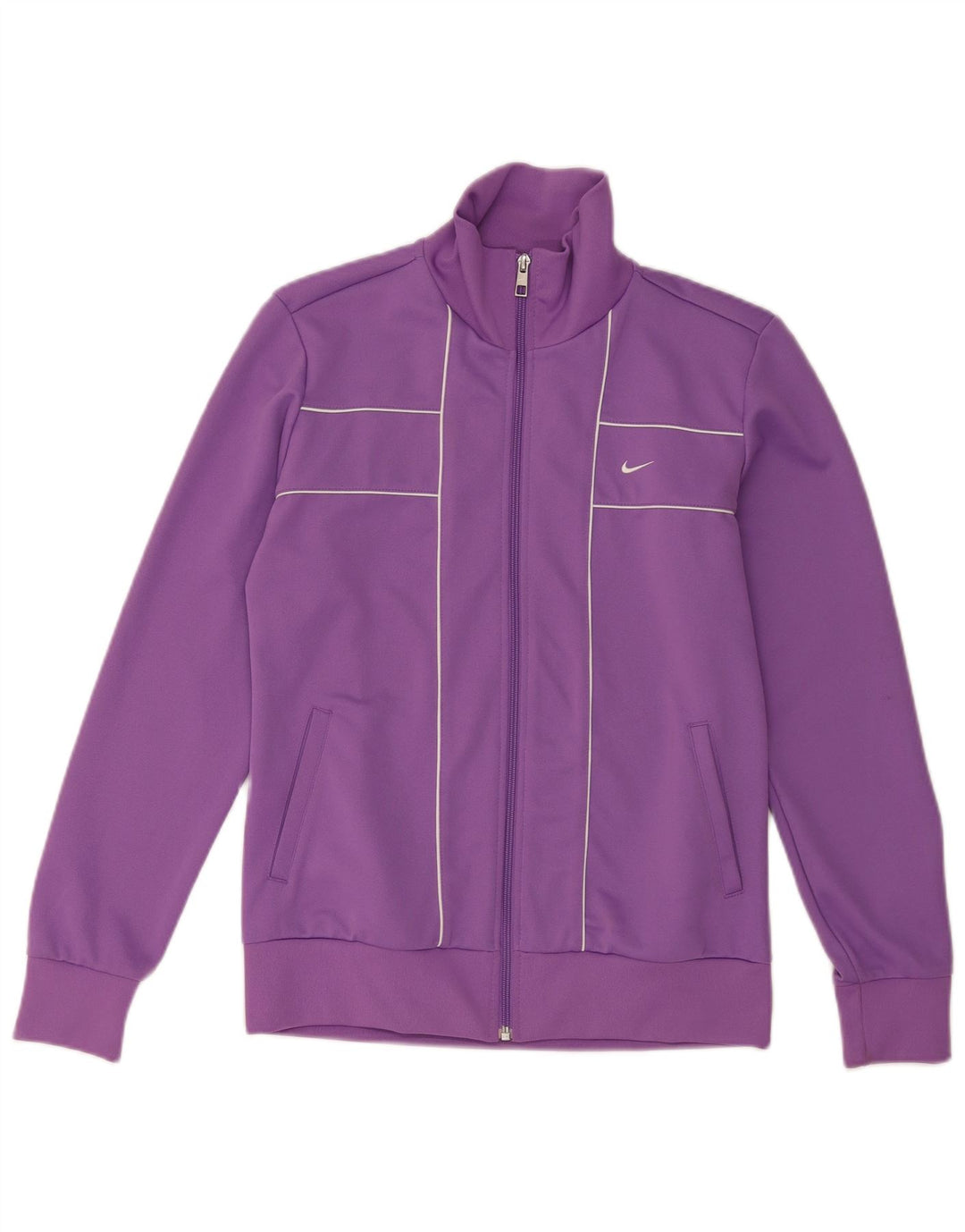 Nike Womens Tracksuit Top Jacket UK 16/18 Large Purple Polyester