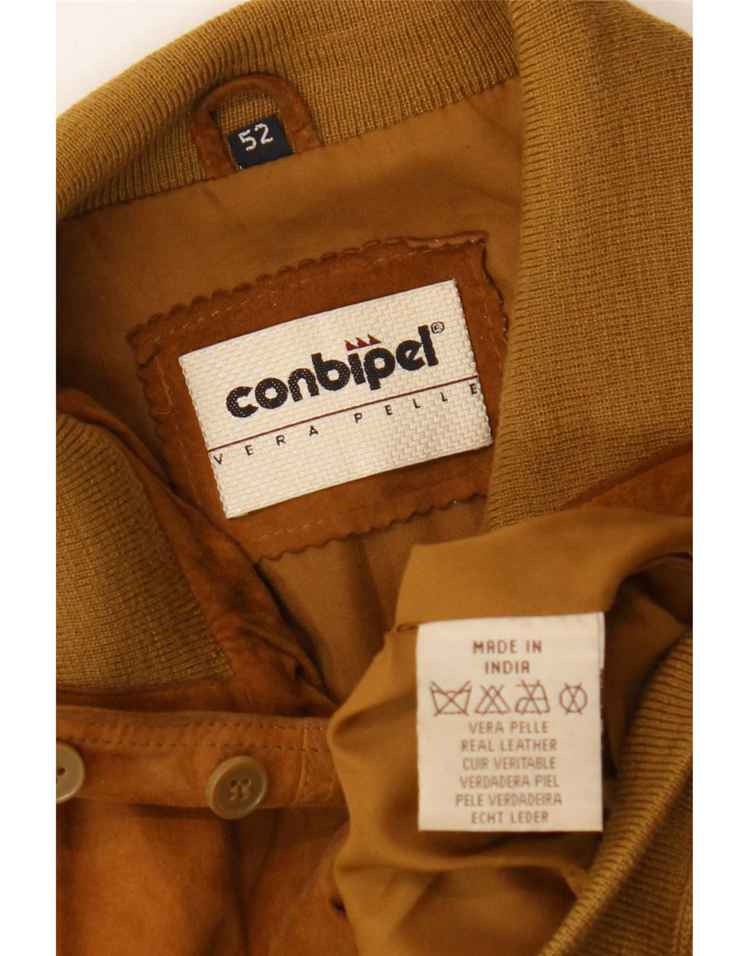 Jaqueta bomber masculina de camurça Conbipel IT 52 grande couro marrom