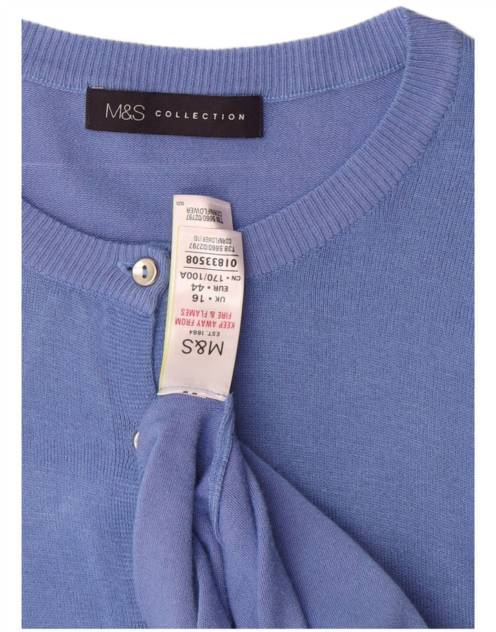 Marks & Spencer Dame Cardigan Sweater UK 16 Large Blue Viscose