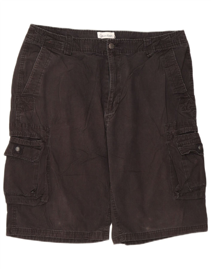 CALVIN KLEIN Mens Cargo Shorts W36 Large Black Cotton