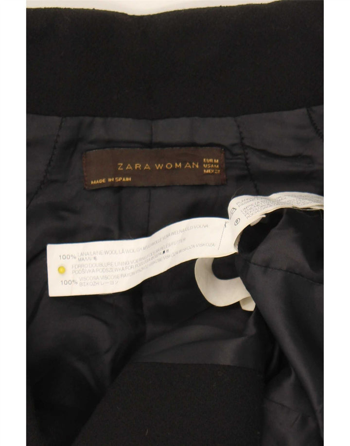 Zara Γυναικείο Σακάκι Μπλέιζερ UK 12 Μεσαίο Μαύρο Μαλλί