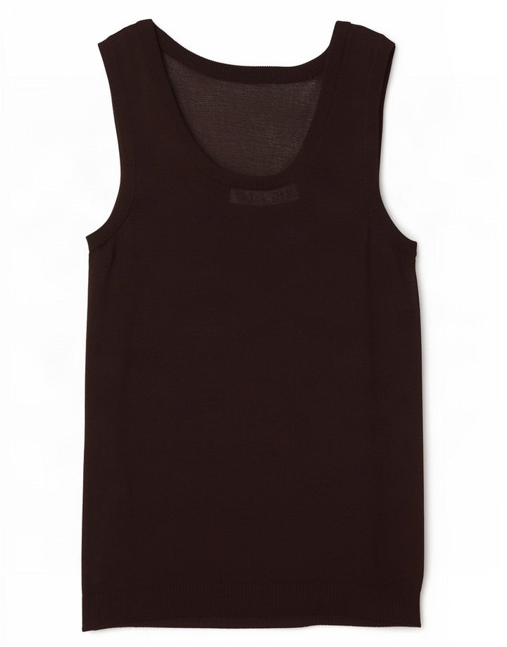 Zara Womens Vest Top UK 8 Small Brown Viscose