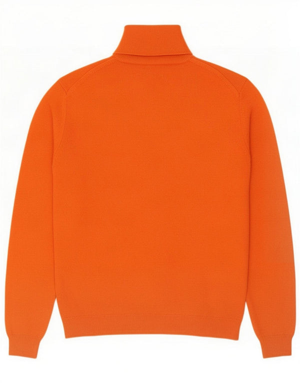 La Martina Mens Roll Neck Jumper Sweater Medium Orange Wool
