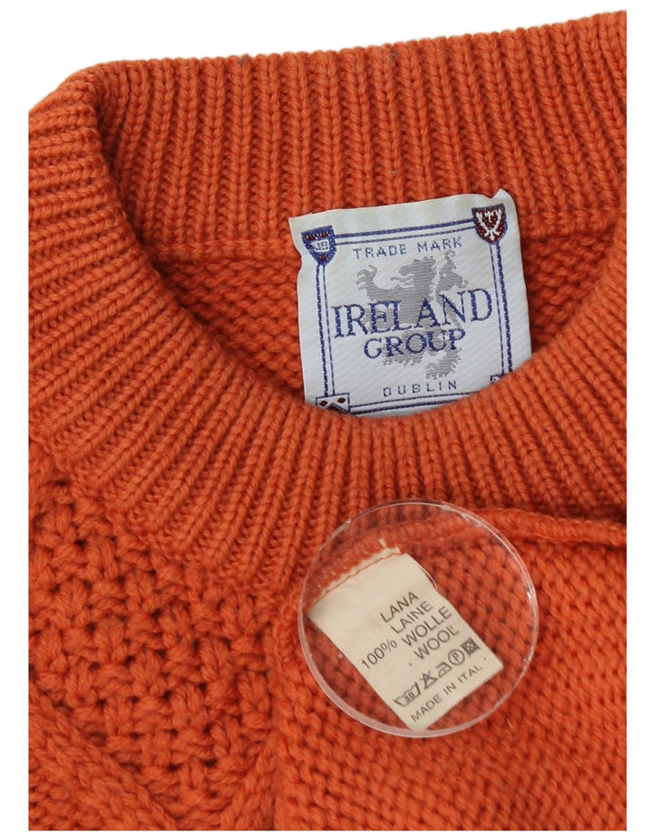 Varemærke Herre Crew Neck sweater Medium Orange Fair Isle Wool