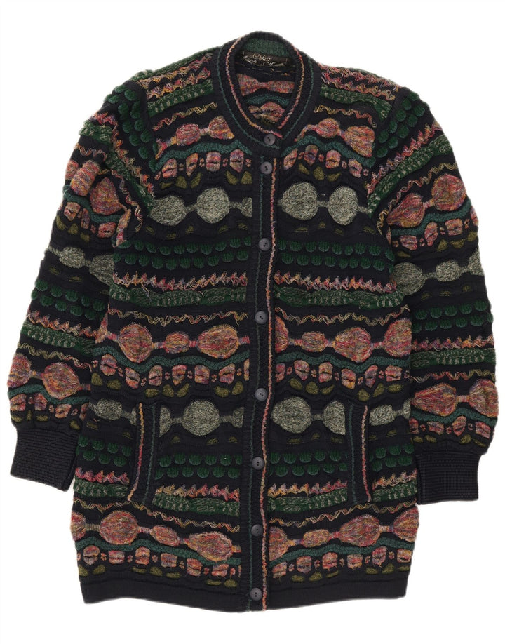 Oskar Haug Cardigan pour femme UK 14 Medium Multicolore Géométrique