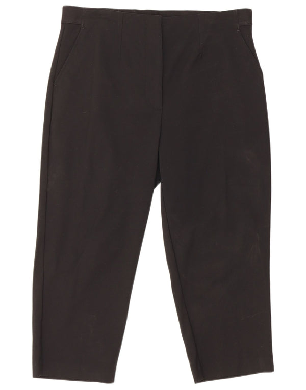 Marks & Spencer Dame Capri Bukser UK 16 Large W42 L21 Sort Bomuld