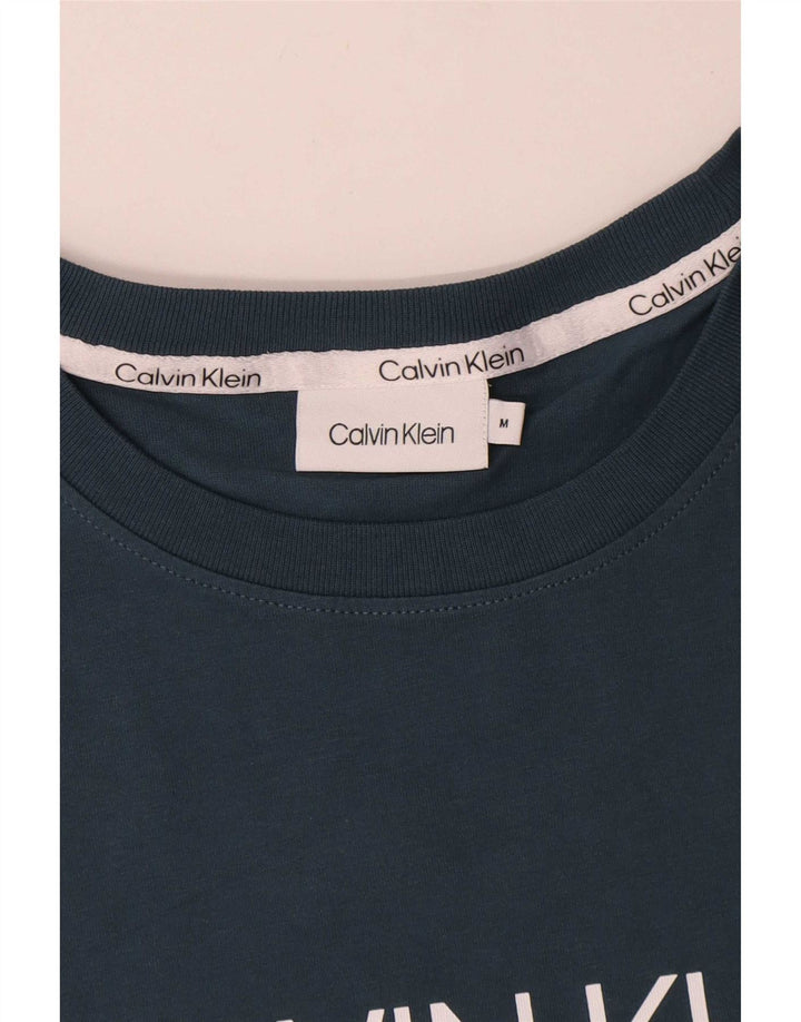 Calvin Klein Mens Graphic T-Shirt Top Medium Navy Blue Cotton