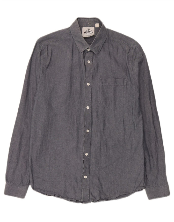 Camicia da uomo Cheap Monday in cotone grigio medio