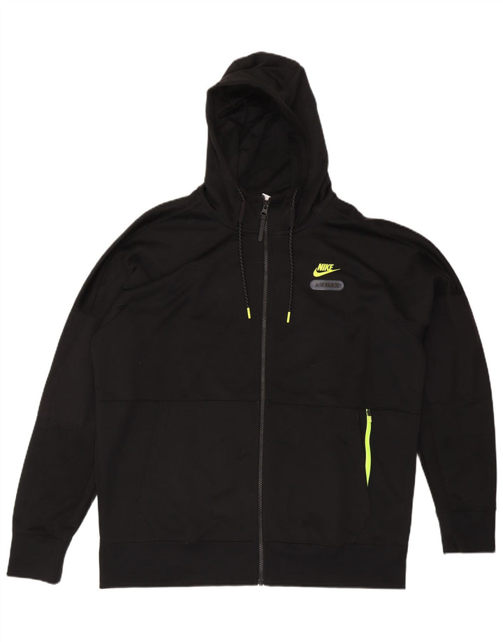 Nike Mens Graphic Zip Hoodie Sweater XL Black Polyester