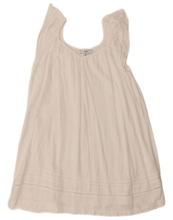 Next Ärmelloses, übergroßes Blusenoberteil für Damen, UK 10, Größe S, weiße Viskose