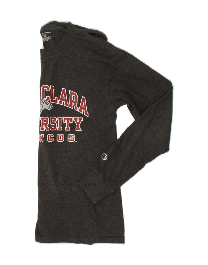 CHAMPION Mens Graphic Top Long Sleeve Small Grey Cotton Vintage Champion and Second-Hand Champion from Messina Hembry 