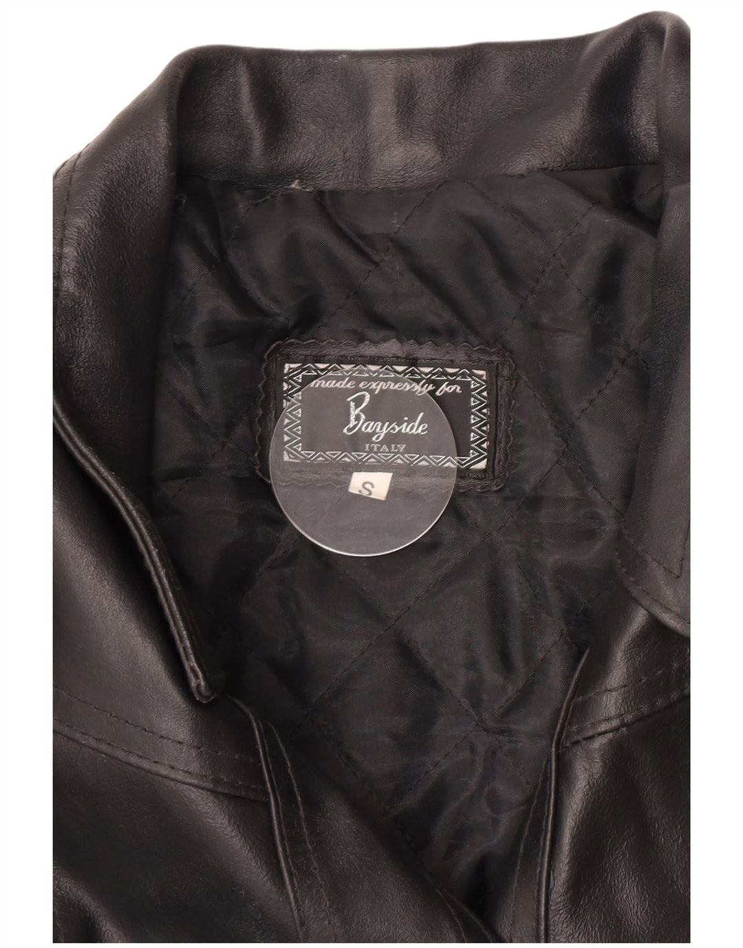 Bayside Womens Leather Jacket UK 10 Small Black