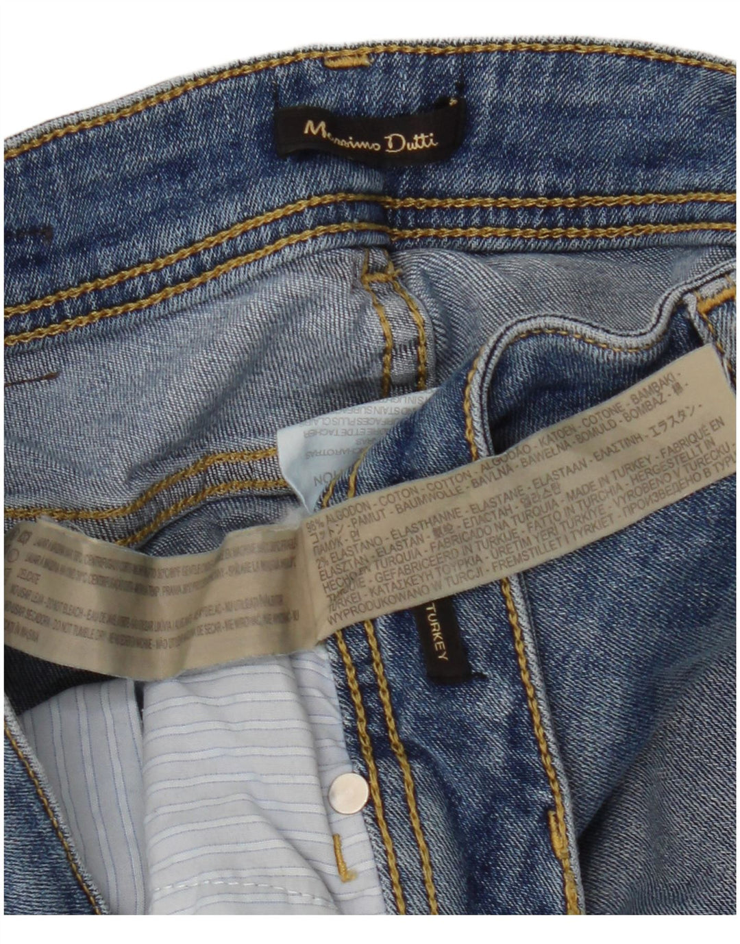 MASSIMO DUTTI Pantaloncini di jeans da donna W32 Large Blu Cotone
