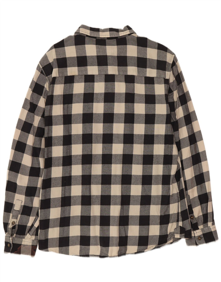 WRANGLER Mens Slim Flannel Shirt XL Black Gingham Cotton