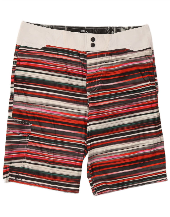 TRIBORD Mens Cargo Swimming Shorts EU 46 Small Multicoloured Striped