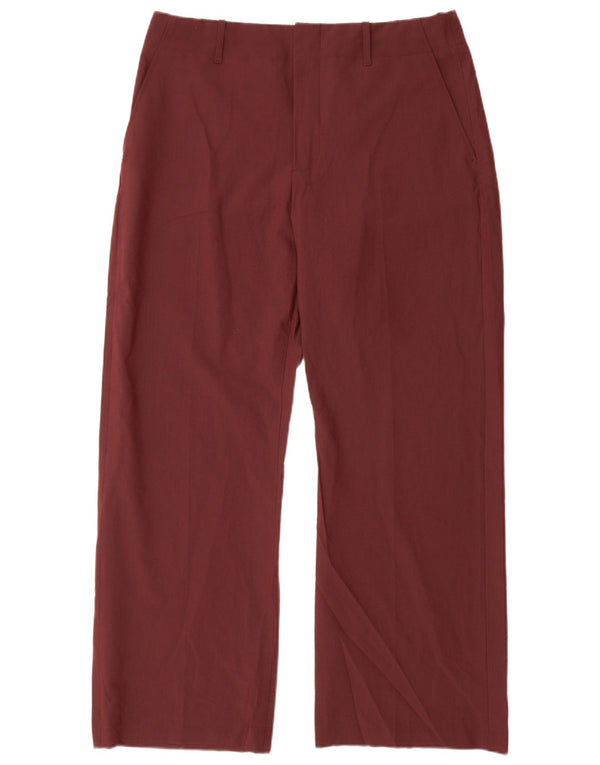 Pantaloni chino larghi da donna Zara XL W32 L30 poliestere bordeaux