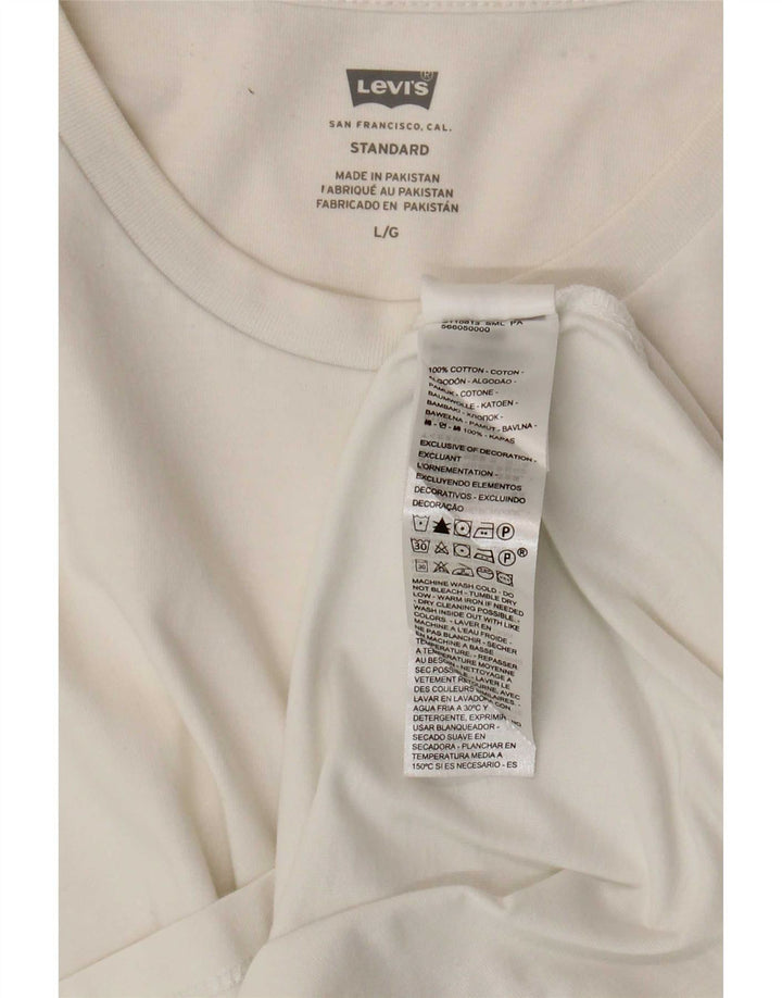 Levi's Camiseta estándar para hombre Top grande de algodón blanco