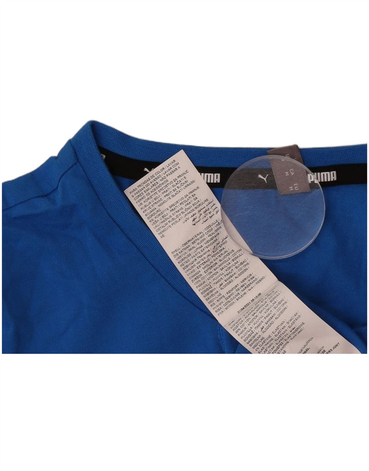 Puma Womens T-Shirt Top UK 12 Medium Blue Cotton