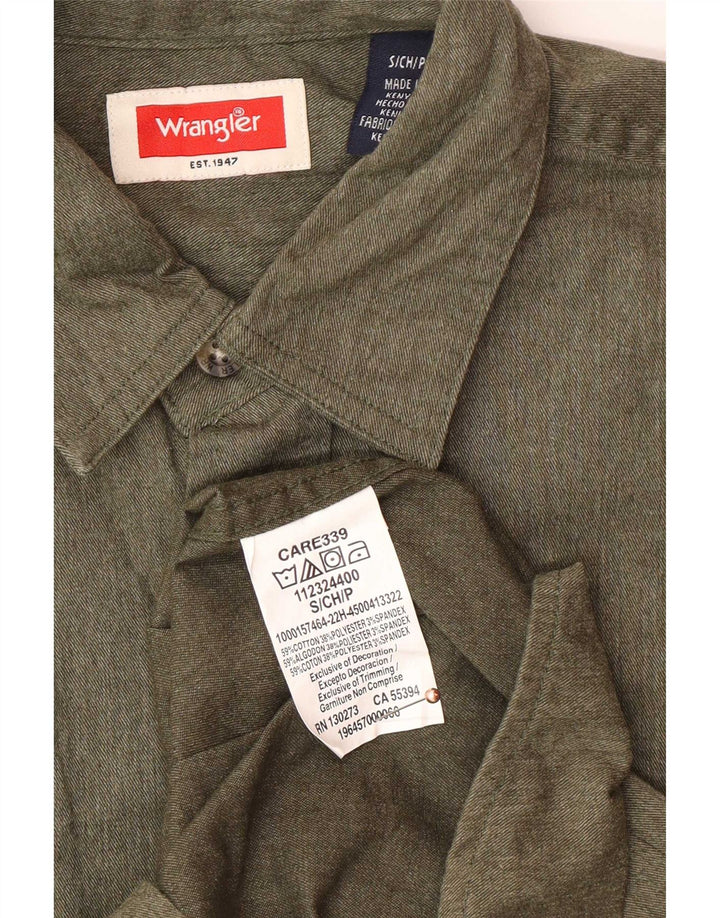 Koszula męska Wrangler, mała, bawełniana khaki