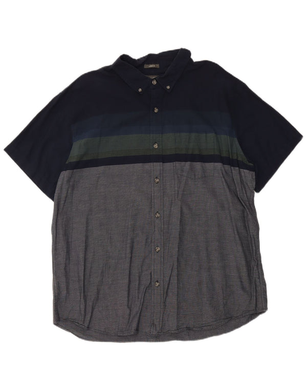 Eddie Bauer Chemise à manches courtes pour homme Coupe classique XL Gris Colorblock Coton