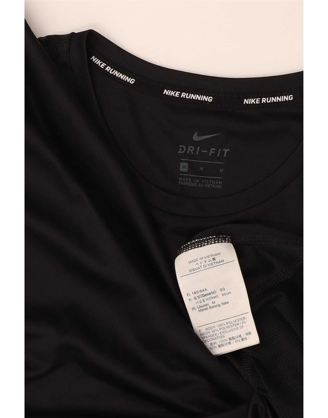 Nike Womens Dri Fit T-Shirt Top UK 14 Medium Black Polyester