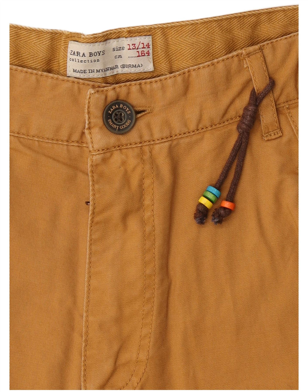 Zara Boys Cargo Shorts 13-14 Years W28 Brown Cotton