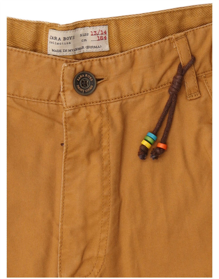 Zara Boys Cargo Shorts 13-14 Years W28 Brown Cotton