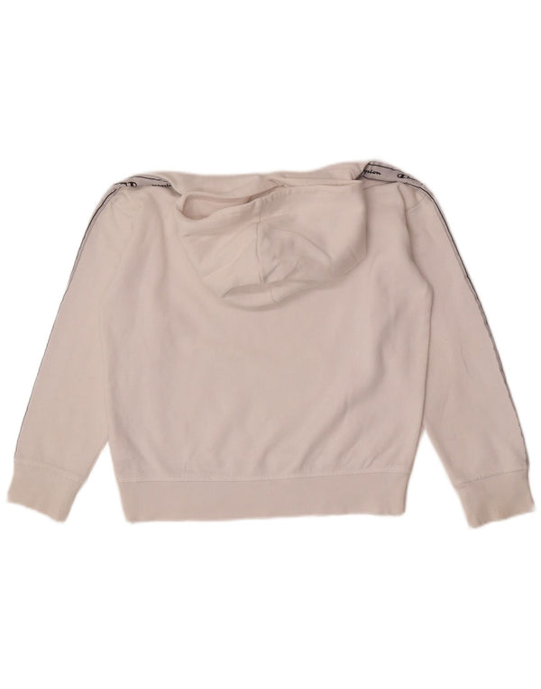 Champion Mädchen-Kapuzenpullover mit Grafik, 9–10 Jahre, mittelweiße Baumwolle