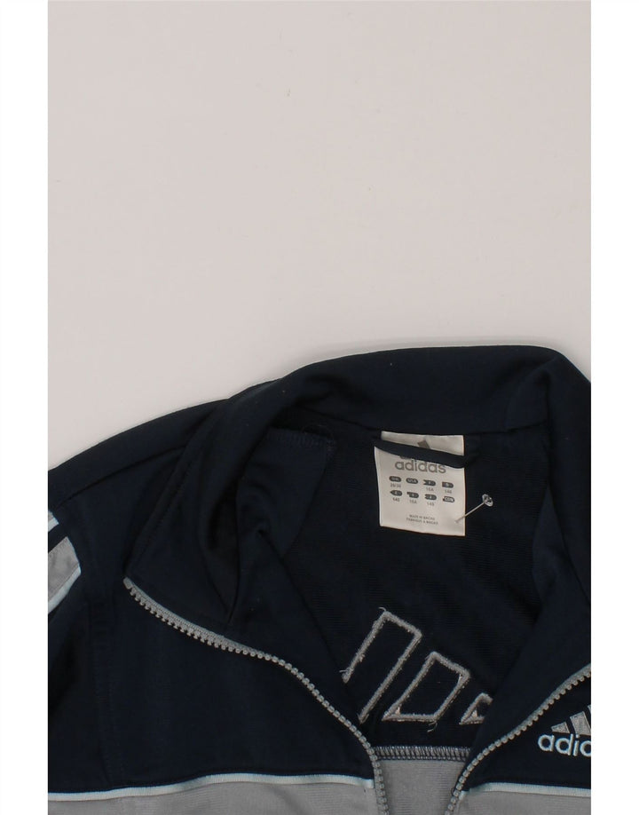 ADIDAS Boys Graphic Tracksuit Top Jacket 9-10 Years Grey Colourblock Vintage Adidas and Second-Hand Adidas from Messina Hembry 