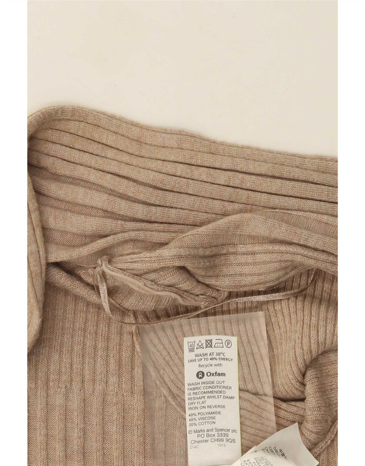 Marks & Spencer Pull cardigan ouvert long pour femme UK 14 Beige moyen