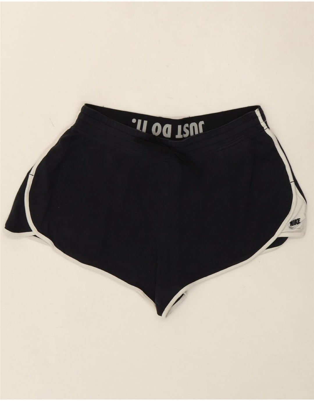 NIKE Womens Sport Shorts UK 14 Medium Navy Blue Cotton Vintage Nike and Second-Hand Nike from Messina Hembry 