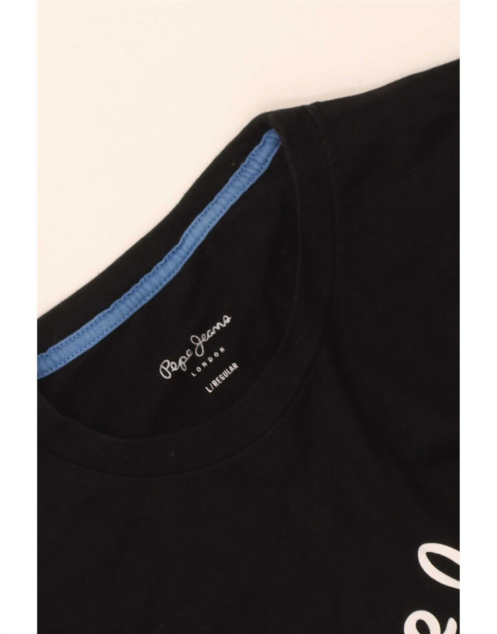 PEPE Jeans Herren Regular Graphic Top Langarm Large Schwarz