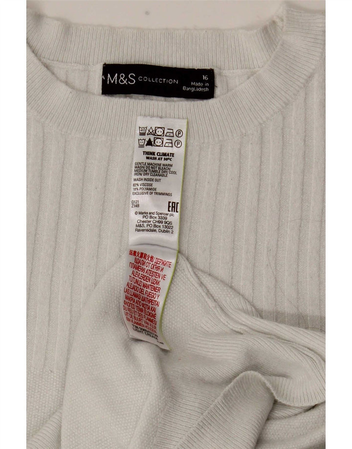Bluzka damska Marks & Spencer Top UK 16 Large Biała Wiskoza