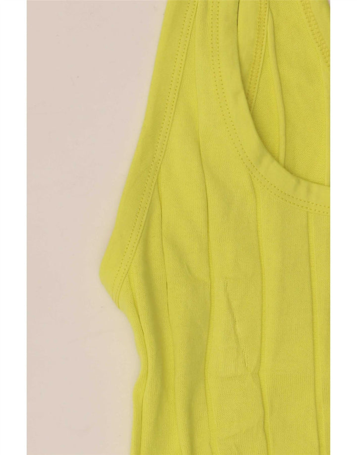 Massimo Dutti Chaleco Mujer UK 8 Small Amarillo Algodón