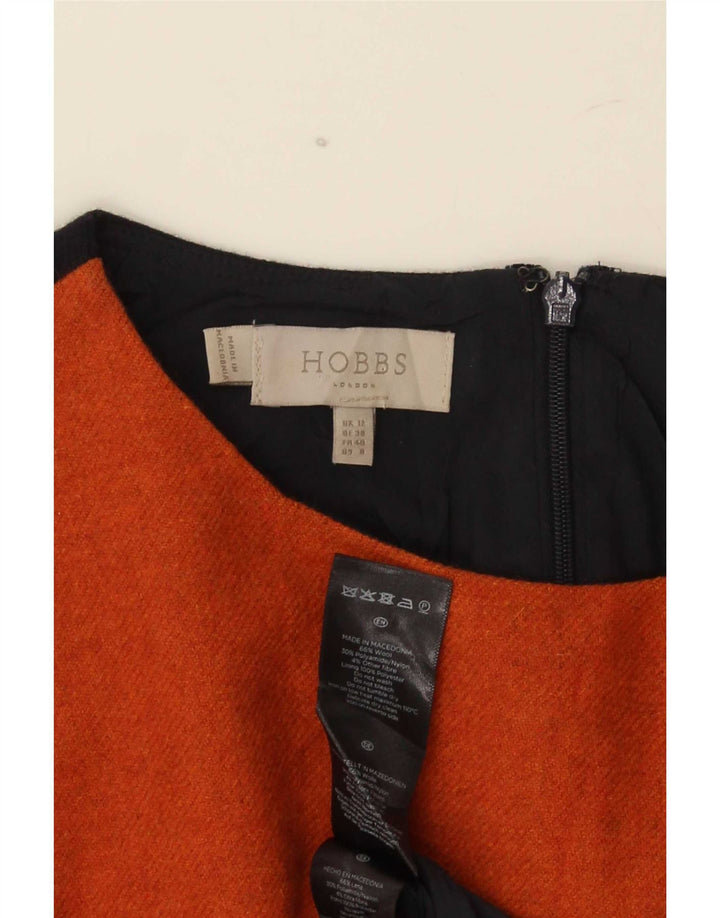 Hobbs Damen Etuikleid UK 12 Medium Orange Colorblock Wolle