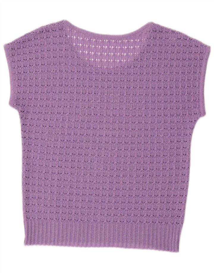 VINTAGE Womens Vest Tank Top UK 14 Medium Purple