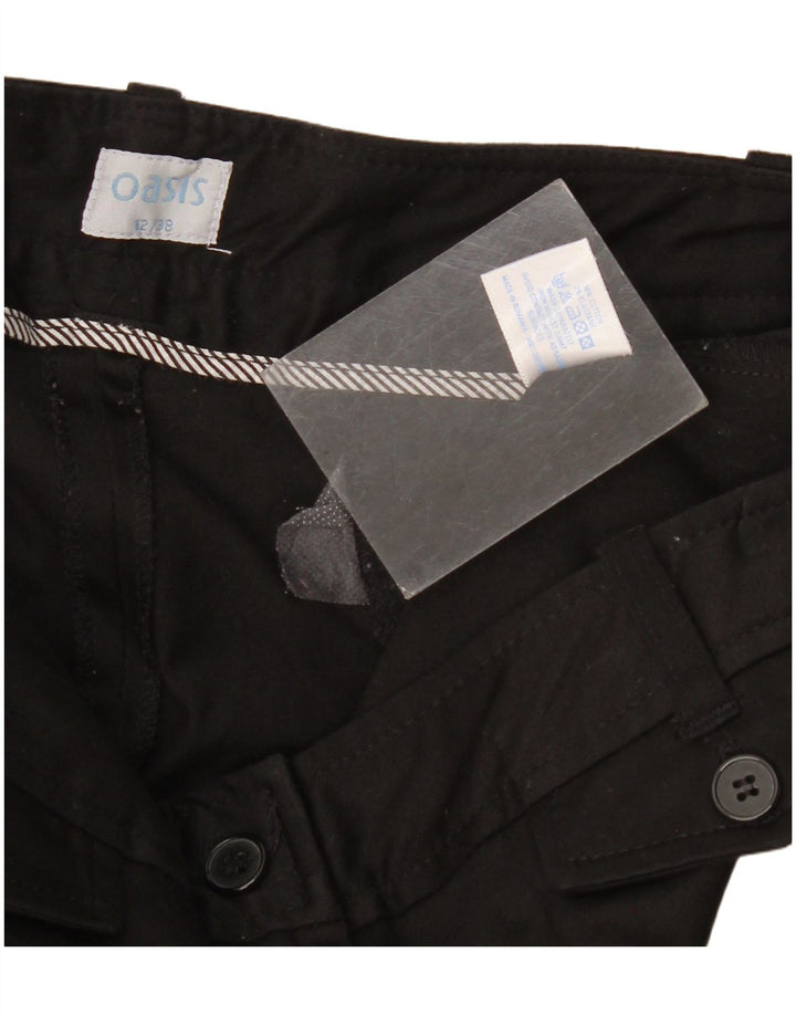 Oasis Womens Casual Shorts UK 12 Medium W34  Black Cotton