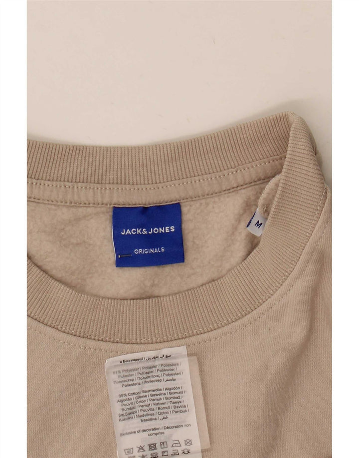 Jack & Jones Mens Graphic Sweatshirt Jumper Medium Beige Polyester