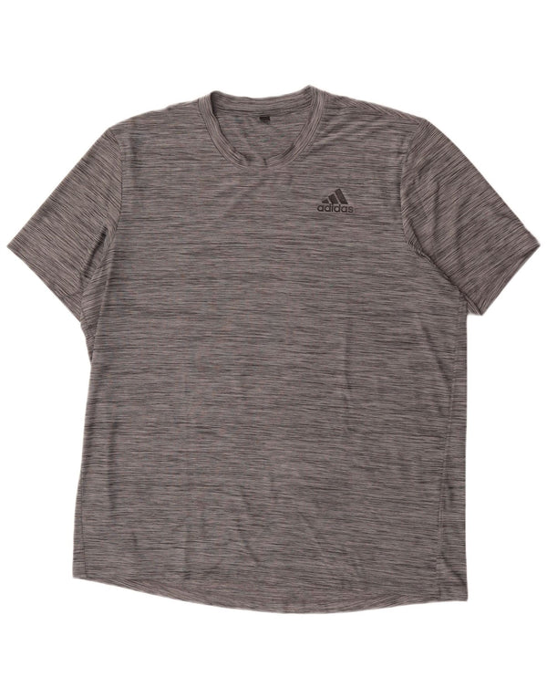Adidas Mens T-Shirt Top XL Grey Flecked